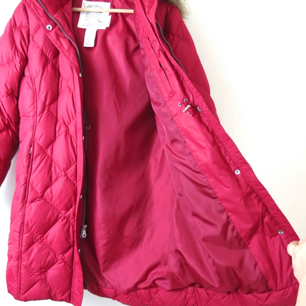 Eddie Bauer Red Goose Down Hooded Puffer Parker (700 Fill Power) - Picture 4 of 8